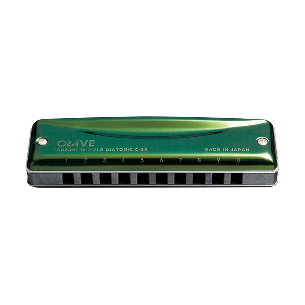 Suzuki Olive C-20 Diatonic Harmonica – 10 Hole, Key of C