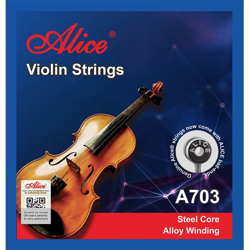 A703 Violin Sting Set, Plated Steel Plain String, Steel Core