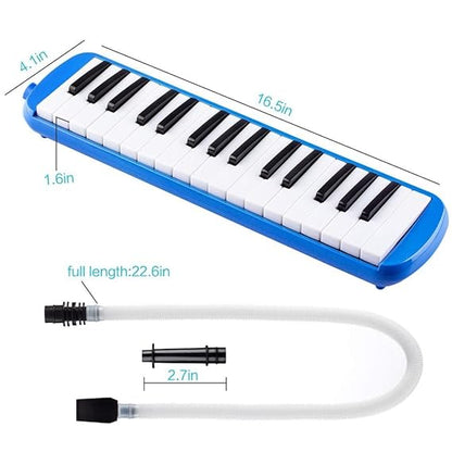 JDR 32 Keys Melodica with Numbered Keys for Beginners (Blue)