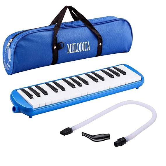 JDR 32 Keys Melodica with Numbered Keys for Beginners (Blue)