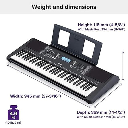 YAMAHA PSR-E373 61-Keys Portable Keyboard