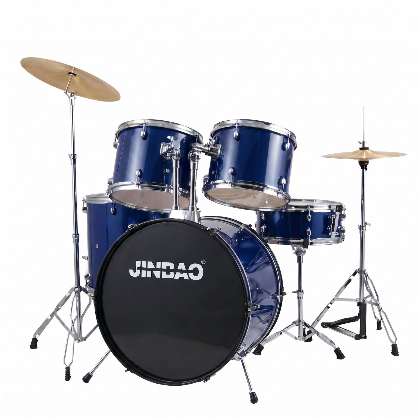 JINBAO JBP0702 (5 piece Drumset with Cymbals and Throne) - Blue