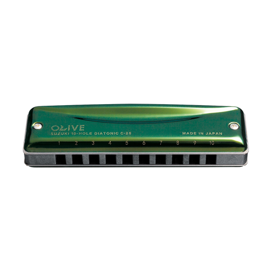 Suzuki Olive C-20 Diatonic Harmonica – 10 Hole, Key of C