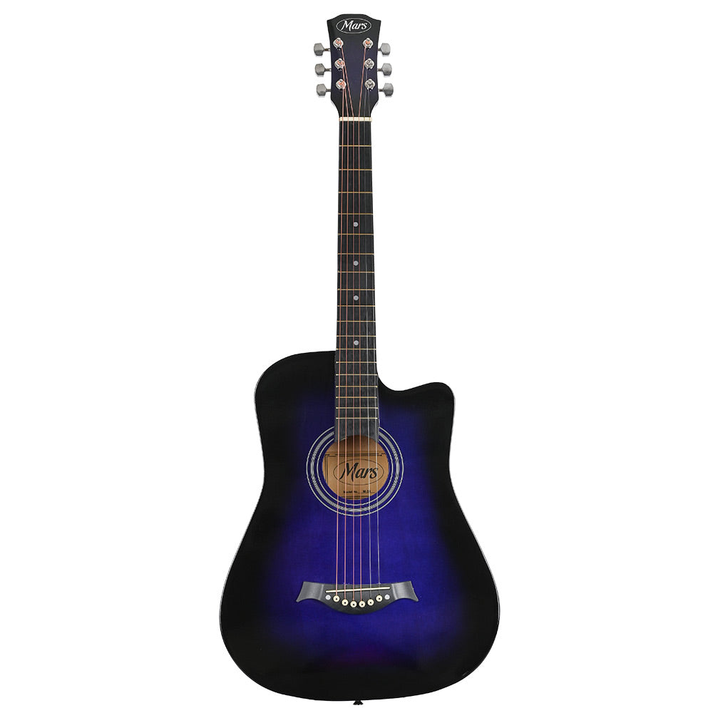 Mars M-38 VTS Acoustic Guitar | Cutaway | 6 String | Violet | With Bag, Plectrum, Belt & String