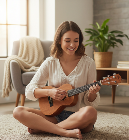 Mars M-UK 24 Natural Handrubbed Finish Wood Body Ukulele