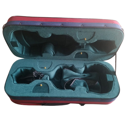 Tristar Double Violin Case -Multi Coloured with a Seprate Bow Case