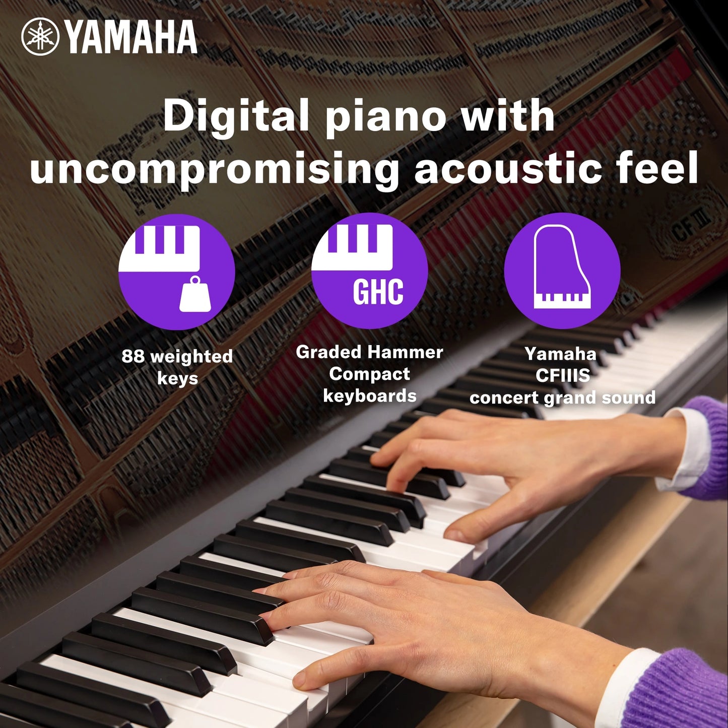 Yamaha P-145B 88-Key Weighted Action Portable Digital Piano