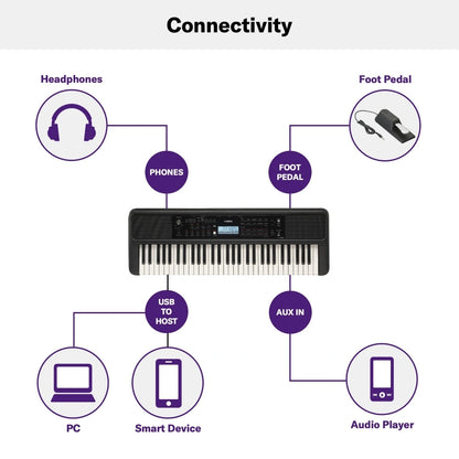Yamaha PSR-E383 Portable Keyboard | 61 Keys | Adaptor Included