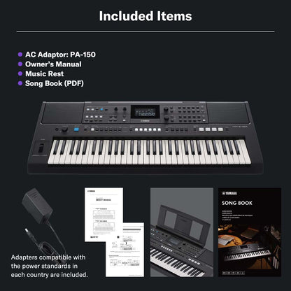 Yamaha PSR-E483 Portable Keyboard – 61 Keys with 758 Voices