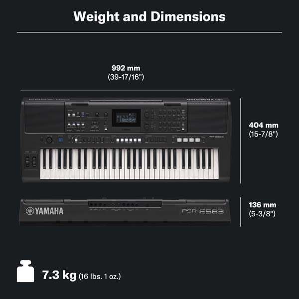 Yamaha PSR-E583 Portable Keyboard – 61 Keys with Auto Accompaniment