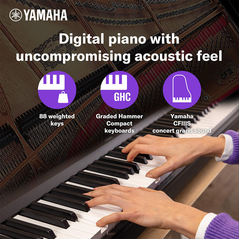 Yamaha P-145BT Digital Piano with Bluetooth Audio – Black