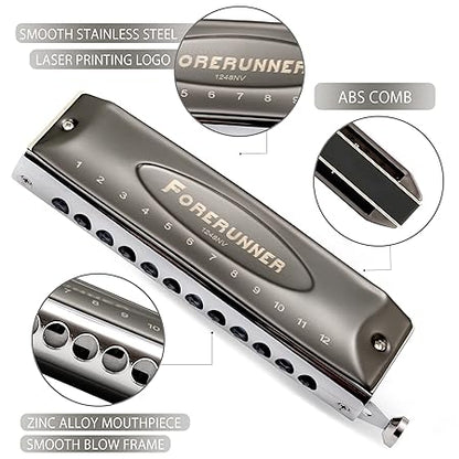 East top Chromatic Mouth Organ 12 Holes 48 Tones Forerunner Chromatic Harmonica Key of C