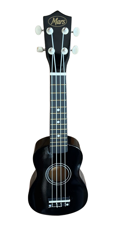 Mars Soprano Ukulele 4 String Black - Beginner to Intermediate Uke