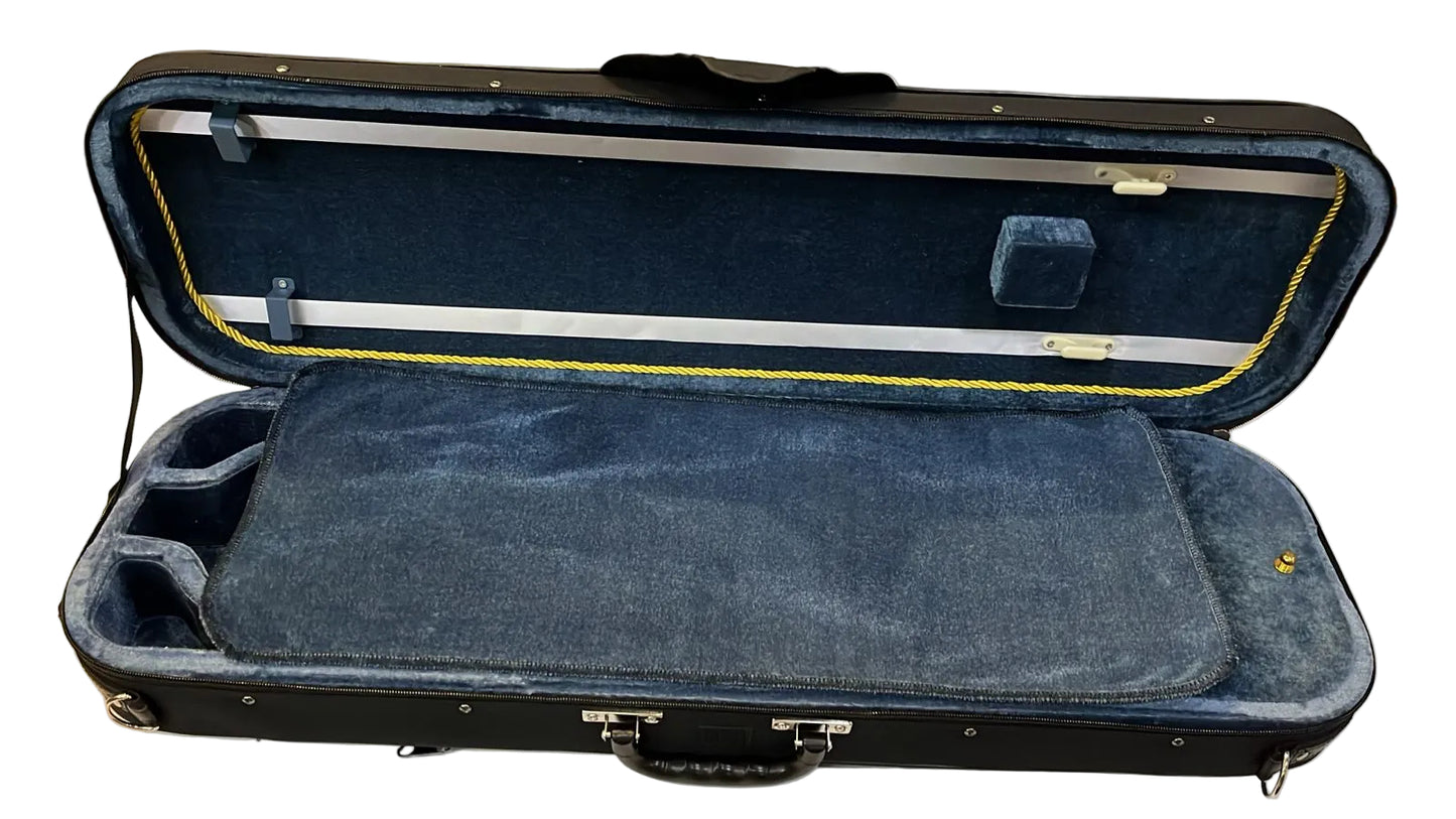 Tristar Oblong Violin Case 4/4 Size – Dual Bow & Accessory Storage