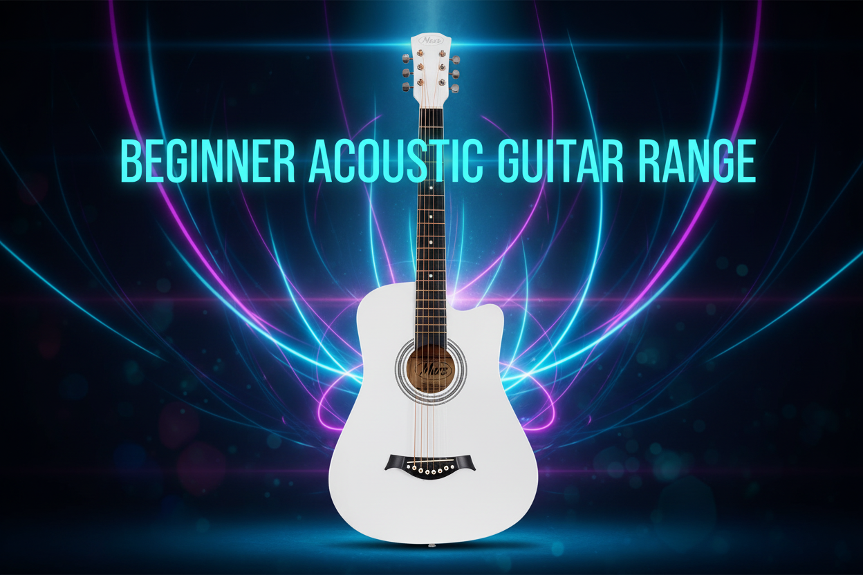 Beginner Acoustic Guitar Range - Neon Banner