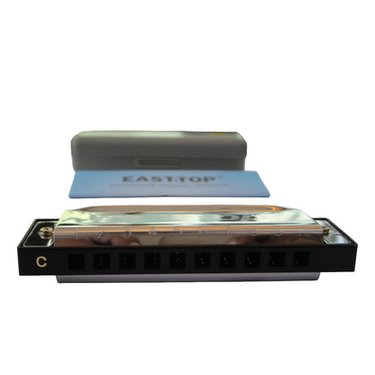 EAST TOP Harmonica With Case | 10 Holes Mouth Organ | Key Of C