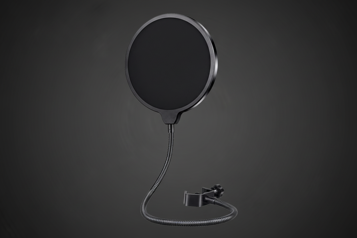 Pop filter on dark background