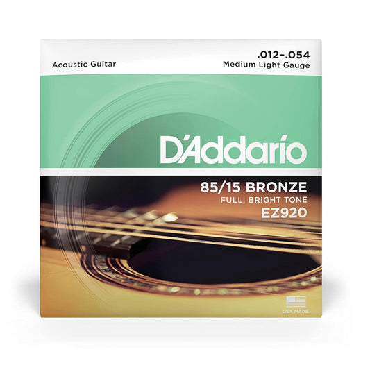 D'Addario EZ920 85/15 Bronze Medium Light Acoustic Guitar Strings