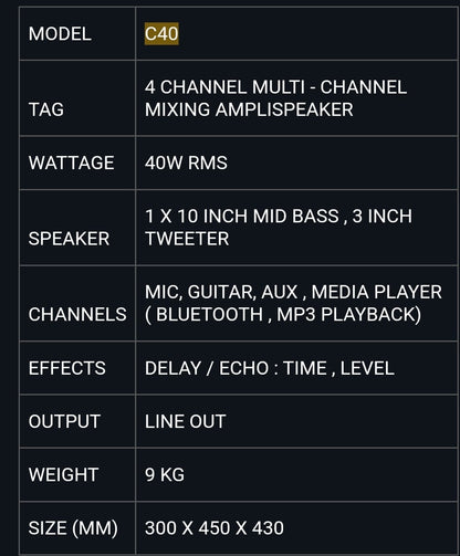 Kustom Sound Cube-40 Amplispeaker – 40W Guitar & Keyboard Amplifier
